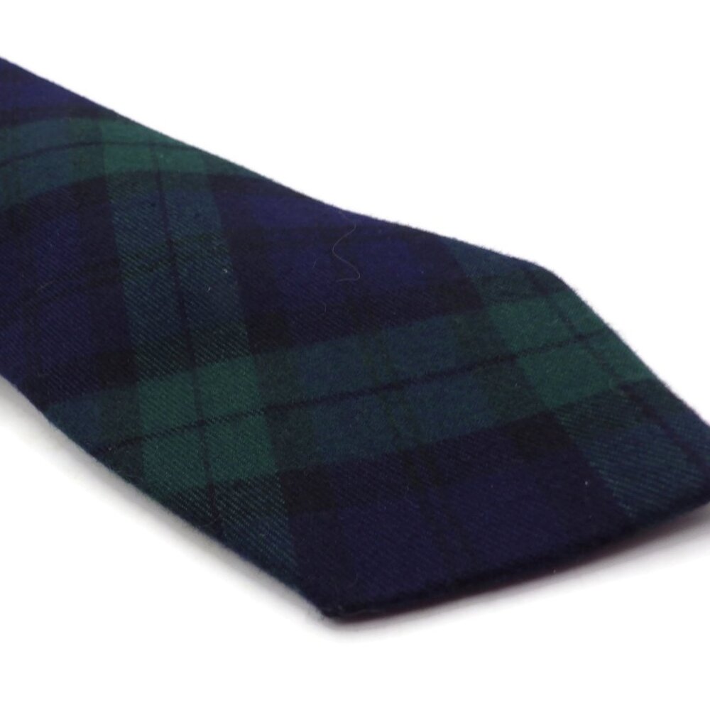 Bruno Piattelli Tie/ Green and Navy/ Blackwatch Tartan Plaid